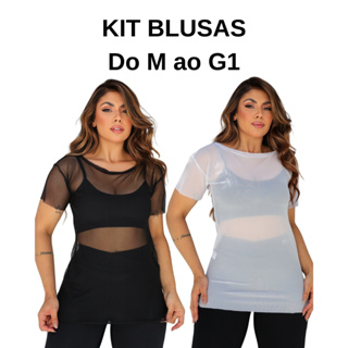 KIT 2 Blusas de Tule Feminina Esportiva Academia Treino ENVIO IMEDIATO em Oferta na Shopee