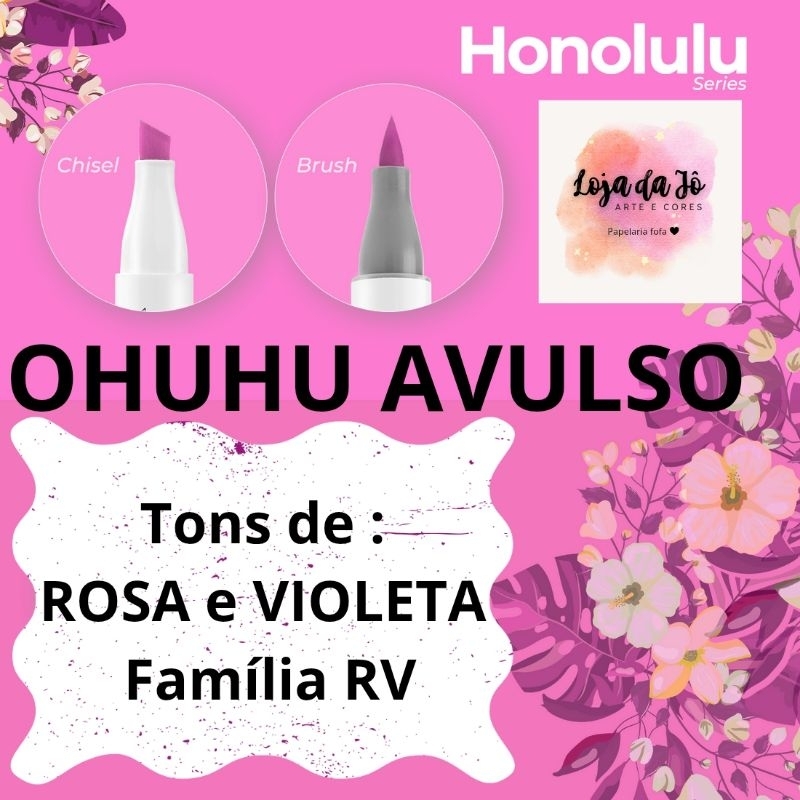Ohuhu Avulso Honolulu - tons de rosa-violeta - Família RV em Oferta na Shopee