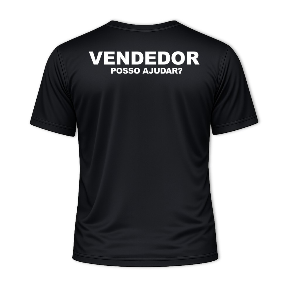 Camiseta Camisa Uniforme VENDEDOR Vendas Loja Equipe Time Dry Fit Profissão Masculina Feminina