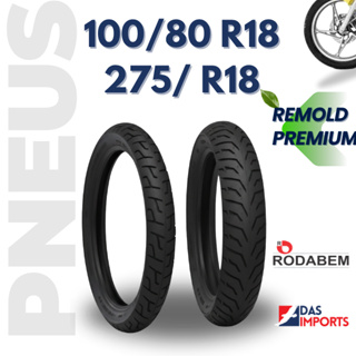 Par pneu 100/80/18 + 275/18 SEM CAMARA Remold aro 18 Titan Fazer CG em Oferta na Shopee