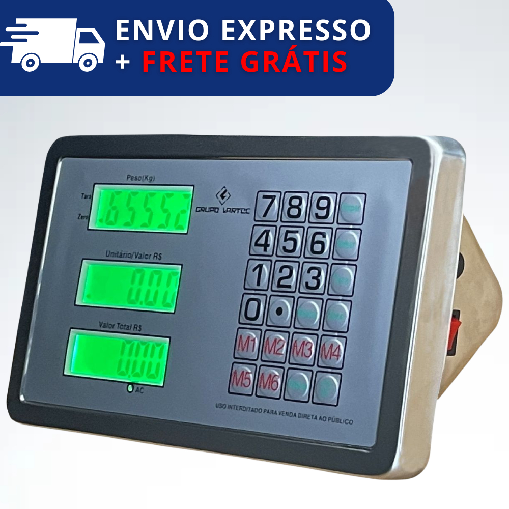 Kit Indicador Com célula para Balança plataforma Com Bateria recarregavem e Fonte Bivolt em Oferta na Shopee