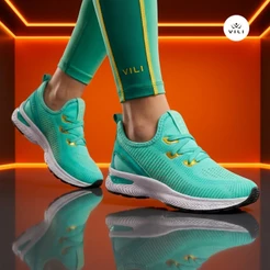 Tênis Feminino Vili Podium Esportivo Academia Verde Agua