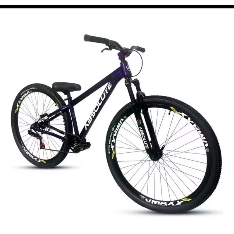 bicicleta absolute Nero 5 aro 26 roxa com vmaxx suspensão dianteira, com aros vmaxx, mt 200 traseiro, pneu de cravo