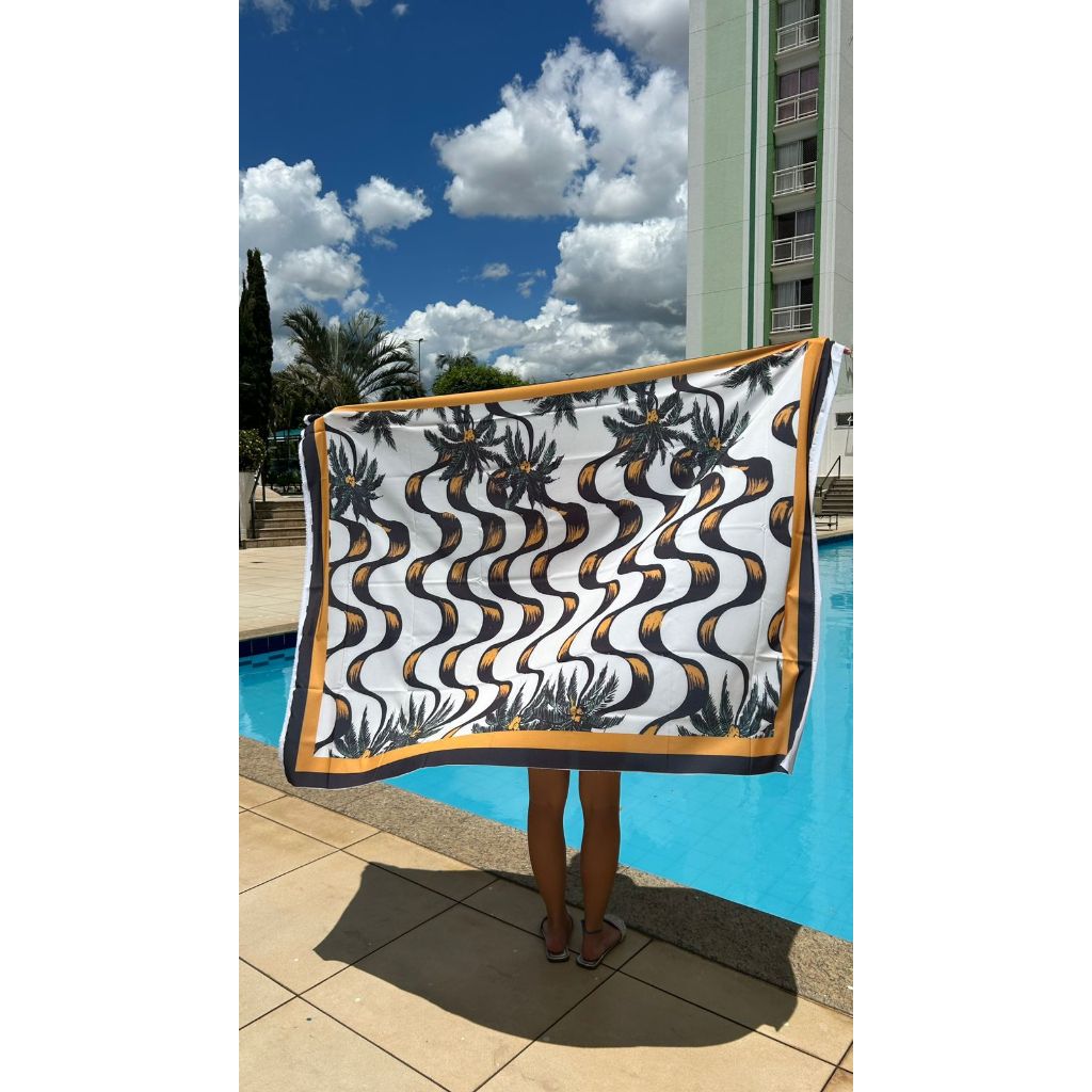 PAREÔ no Tecido Sedinha Coleção Cidades Ideal para Saída de Banho, Tecido de Canga Sem Acabamento em Oferta na Shopee