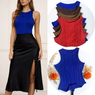 Body Feminino Decote redondo Tecido ribana prime Tendência confort elegante
