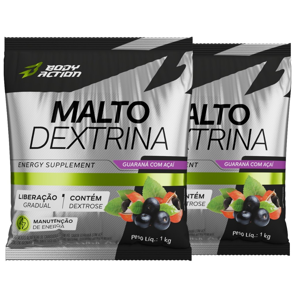 Kit 2x Maltodextrina Malto Dextrin 1kg - Bodyaction em Oferta na Shopee