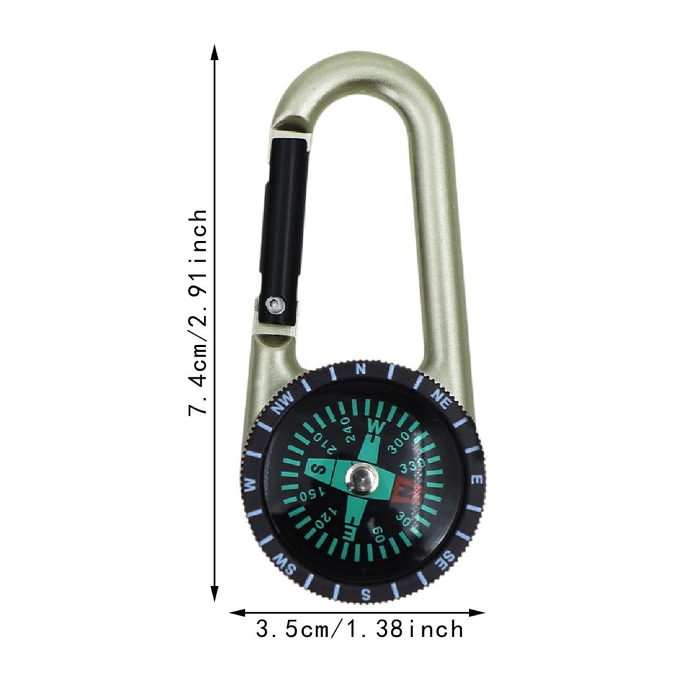 Mosquetão Portátil com Bússola Analógica Para Camping e Aventura LK033AB