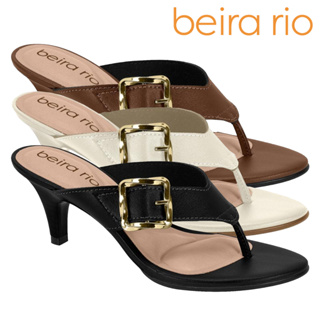 Sandália Feminina Beira Rio Casual Salto Fino Médio Detalhe Fivela Elegante Confortável Original em Oferta na Shopee