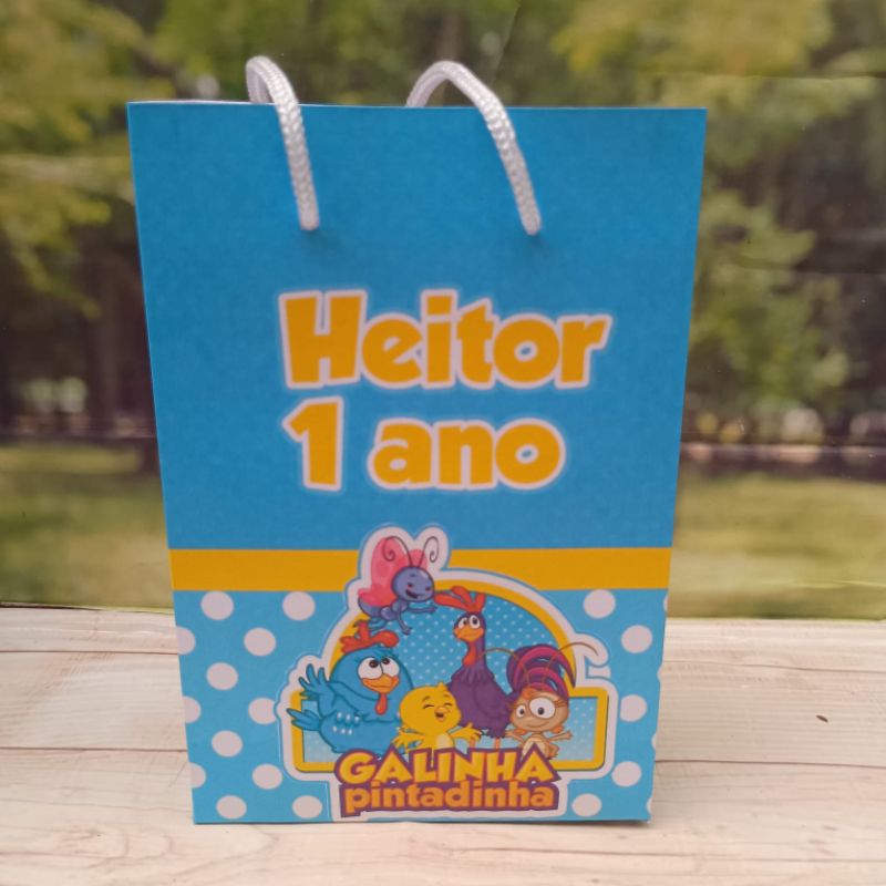 PEGUE E MONTE - Sacolinhas Galinha Pintadinha personalizadas tamanho P/ lembrancinhas - Sacolinhas - Aniversário