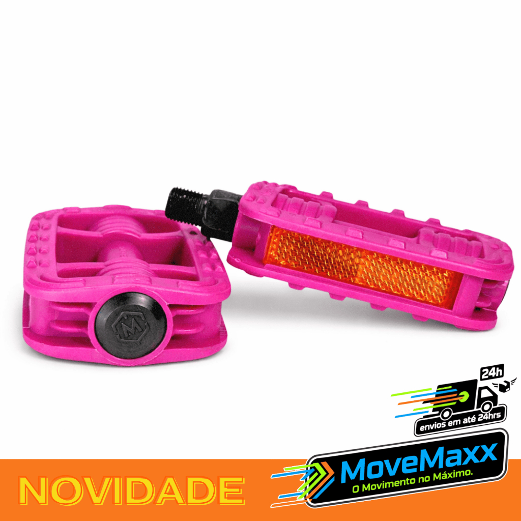 Pedal Infantil Rosa Bicicleta Rosca Fina 1/2 Mirim Resistente Aro 14 16 20 MetalCiclo para Nathor Caloi
