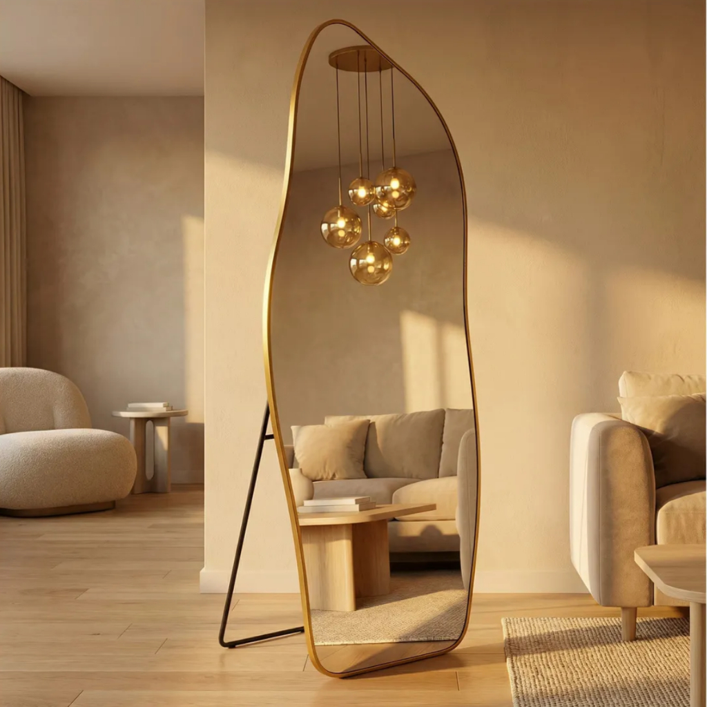 Espelho Orgânico Flame Lopazzi Corpo Inteiro com Suporte de Chão 170X70cm Pinterest Quarto Sala Loja em Oferta na Shopee