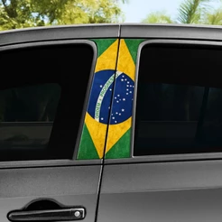 Kit Adesivos Coluna Porta Bandeiras Países Carro Decoração