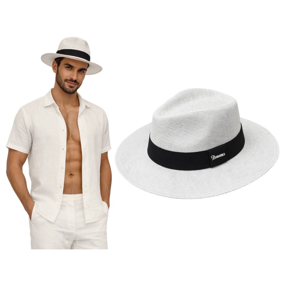 CHAPÉU PANAMÁ PROMOÇÃO PRAIA FEDORA MASCULINO BRANCO