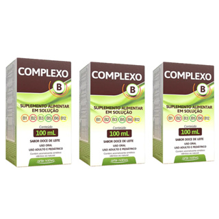 Kit C/3 Vitaminas Complexo B Solução 100ml – Força Imunidade e Disposição em Oferta na Shopee