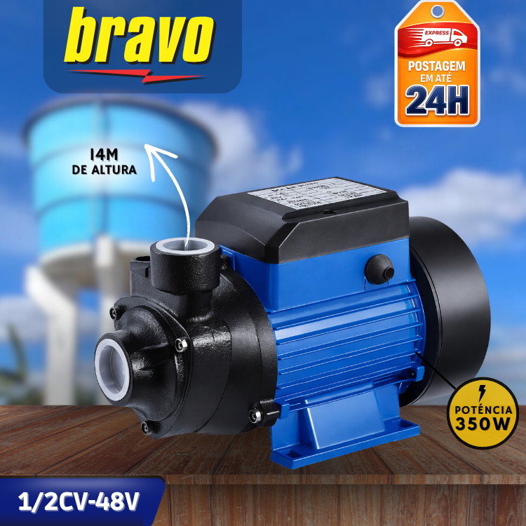 Bomba d’Água Solar Bravo 48V 350W | Vazão 1,5m³/h | Alta Performance com Energia Solar | Ideal Poço