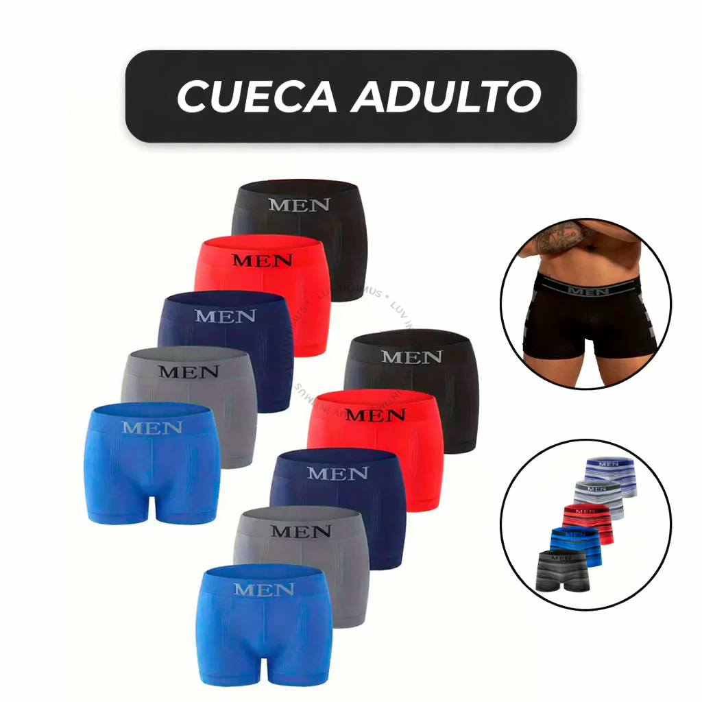 Kit 12, 10 ou 2 Cuecas Boxer Microfibra Masculina Adulto Premium em Oferta na Shopee