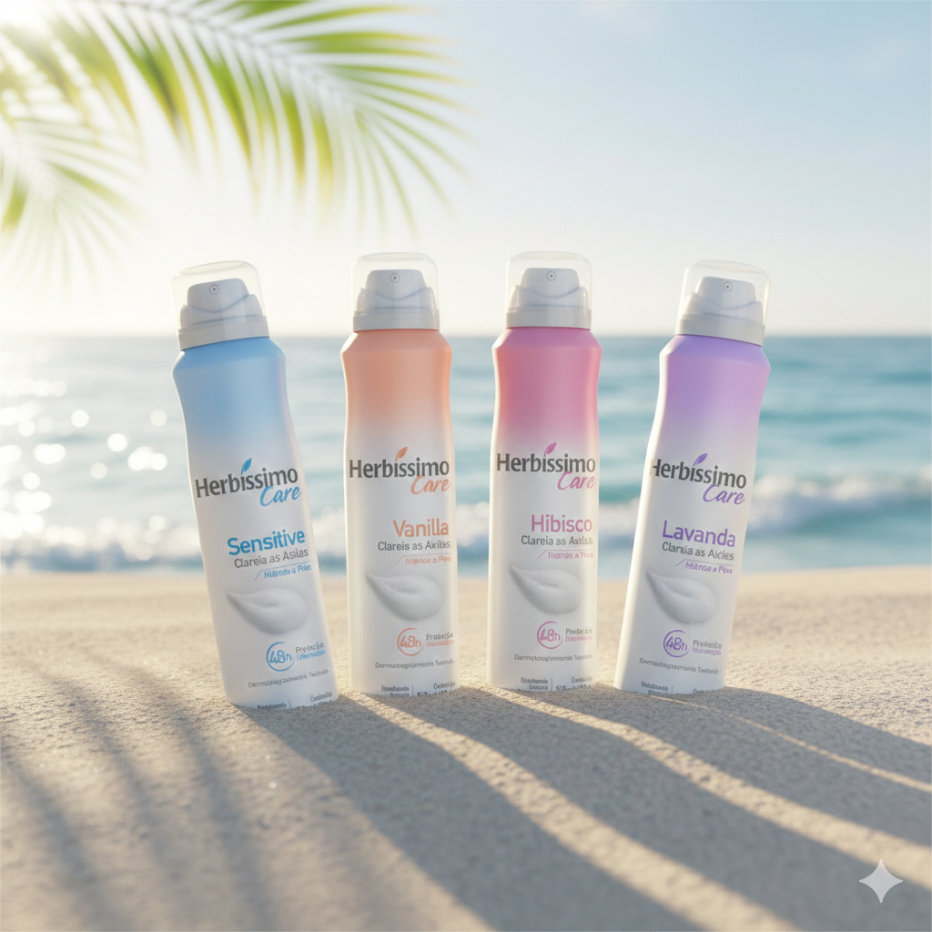 Kit 4 itens - Desodorante Aerossol Antitranspirante Herbíssimo Care | Fragrâncias variadas em Oferta na Shopee