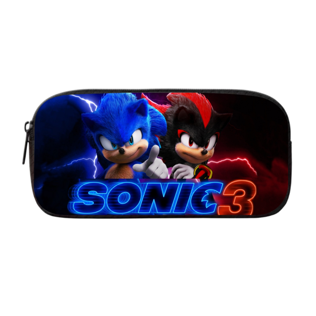 Mochila Escolar Lancheira Estojo Personagem Azul Rápido Game
