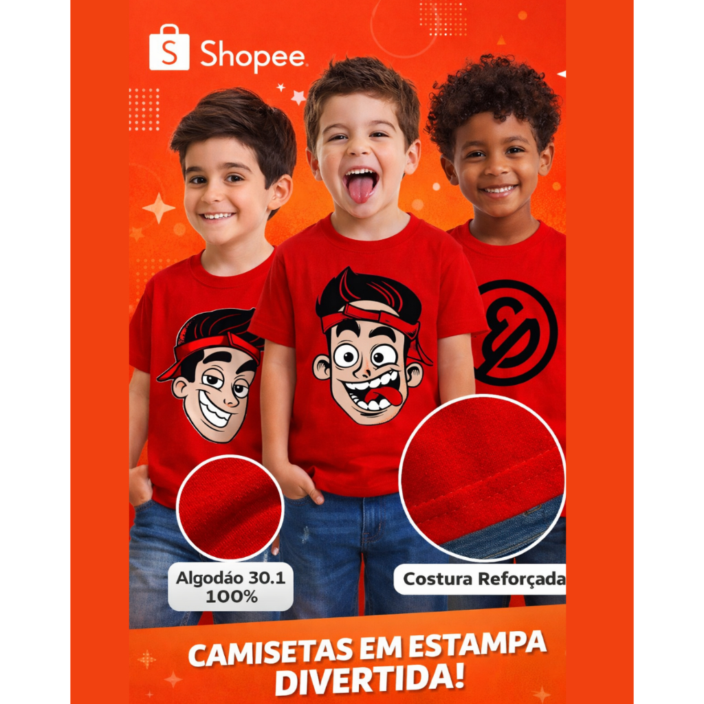 CAMISETA ENALDINHO INFANTIL E ADULTO 100% ALGODAO em Oferta na Shopee