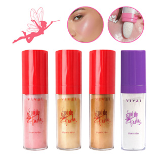 Iluminador Vivai Pó de Fada Solto Aplicador Esponja Brilho Glow Facial Corporal Rosto Corpo em Oferta na Shopee