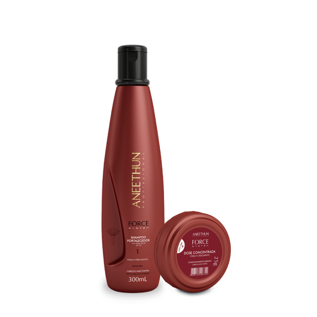 Aneethun Kit Shampoo Fortalecedor Force System 300ML e Aneethun Dose Fortalecedora Force System 25G