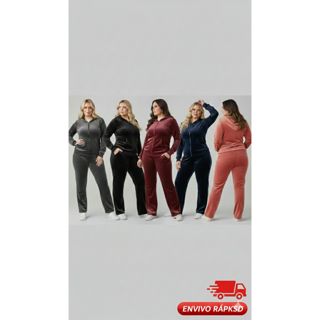 conjunto feminino plush veludo super macio plus zise G1 G2 G3 — imagem 2 de 2