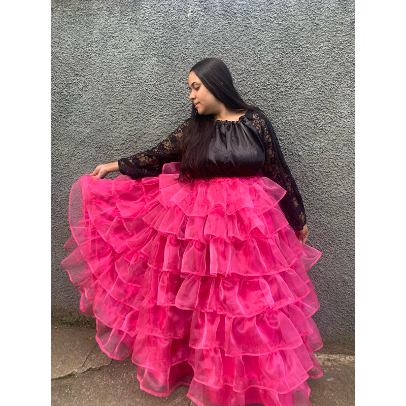 Saia 777 pombagira luxo 7 babados 7 saias encruzilhadas Maria Padilha menina dama da noite Maria mulambo menina
