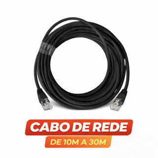 Cabo de Rede Preto Crimpado RJ45 10/15/20/25/30 Metros para Internet em Oferta na Shopee