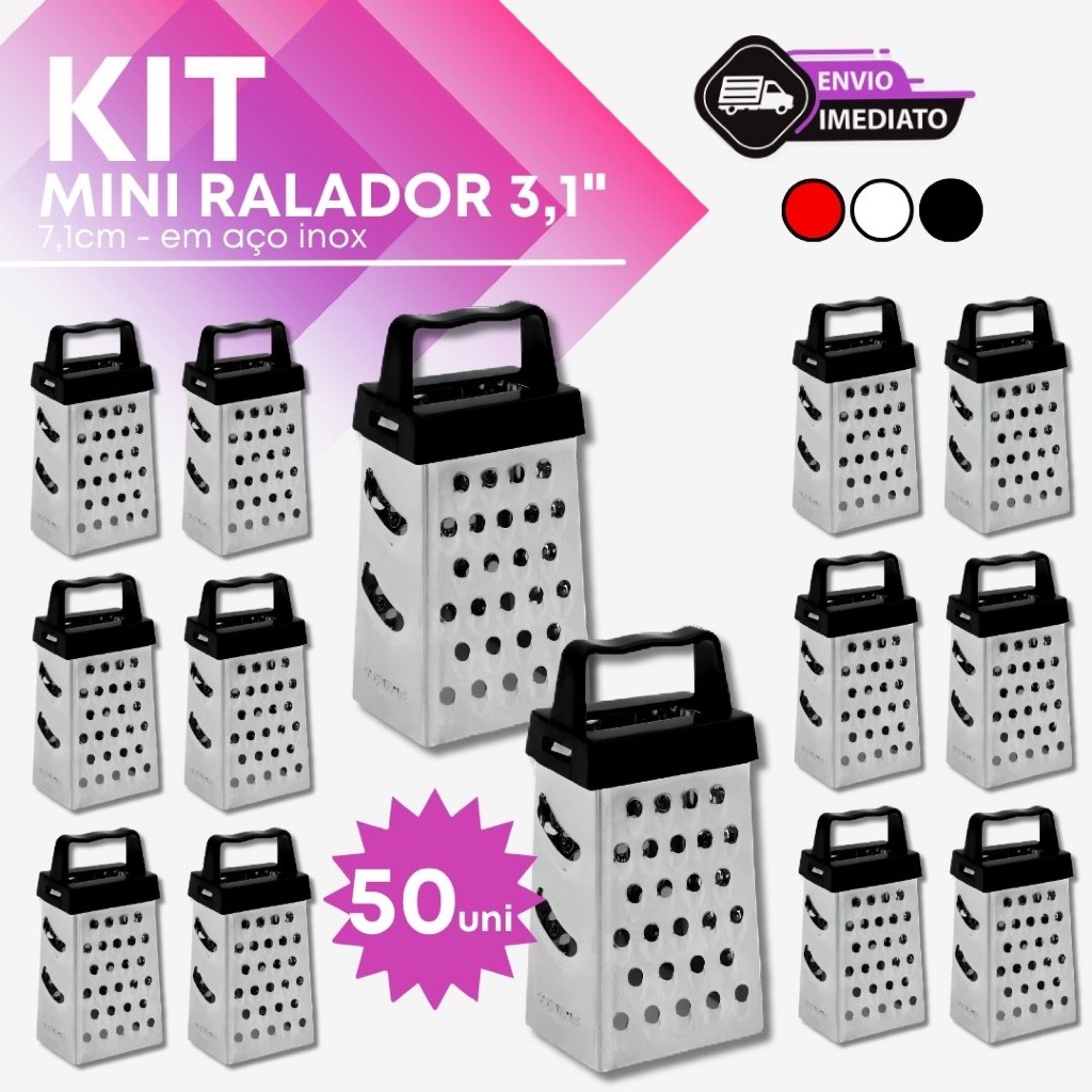 Mini Ralador 4 Faces 3,1'' para Lembrancinha Inox Pequeno Compacto Multiuso Cozinha - 40, 45, 50 und em Oferta na Shopee