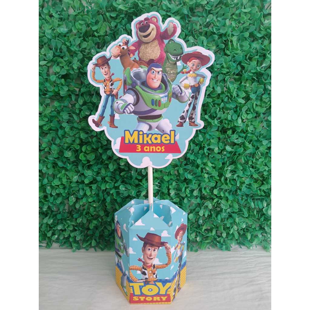 CENTROS DE MESA TOY STORY ( PEGUE E MONTE ) enfeite de mesa toy story para lembrancinha de aniversario infantil