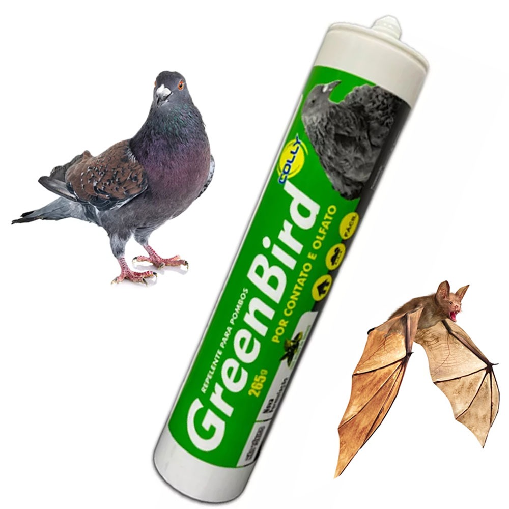 Repelente Gel Anti Pombos e Morcegos 265g Colly GreenBird – Proteção para Beirais, Telhados e Sacadas