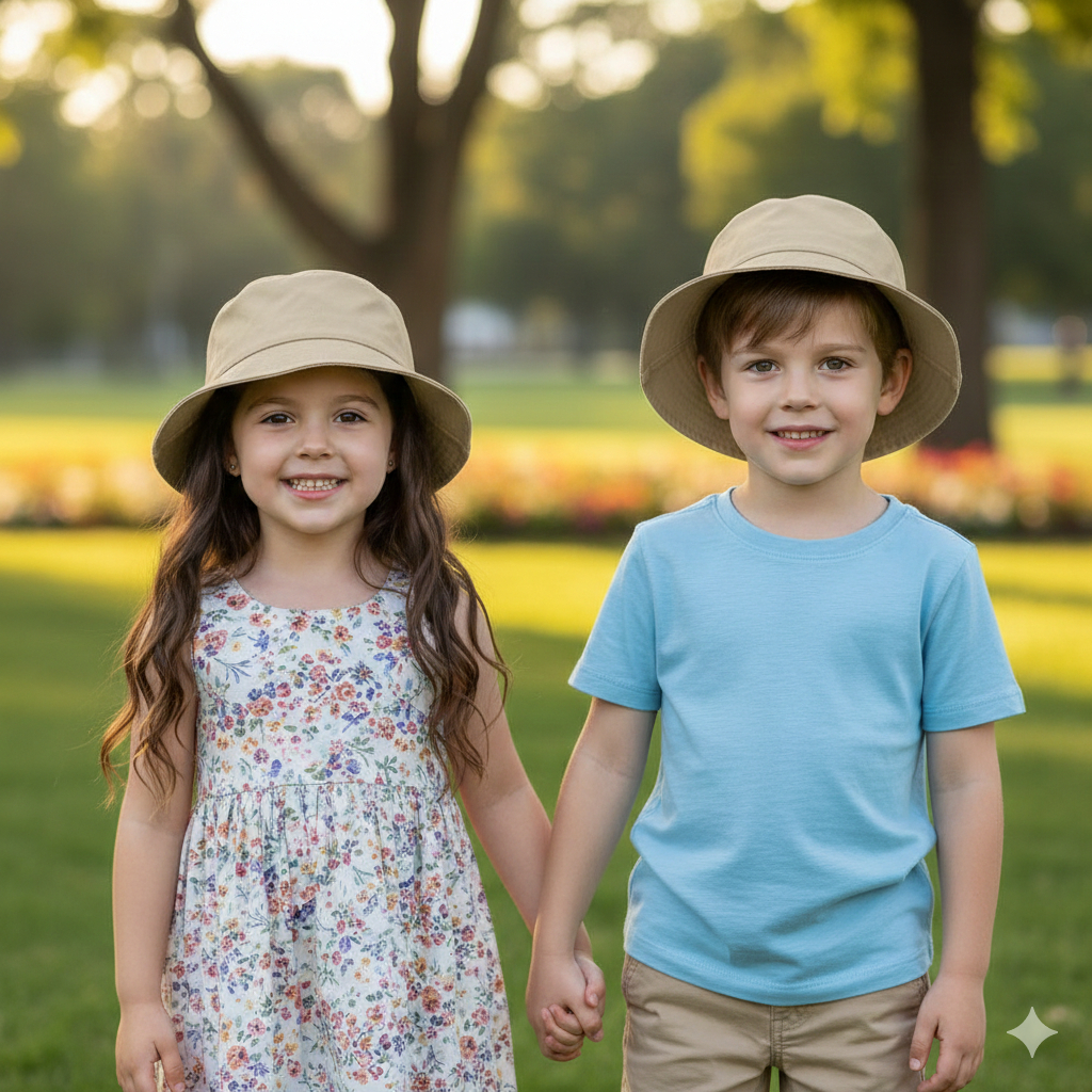 Chapéu Bucket Infantil Liso Unissex Básico Criança Menino Menina Casual Colorido