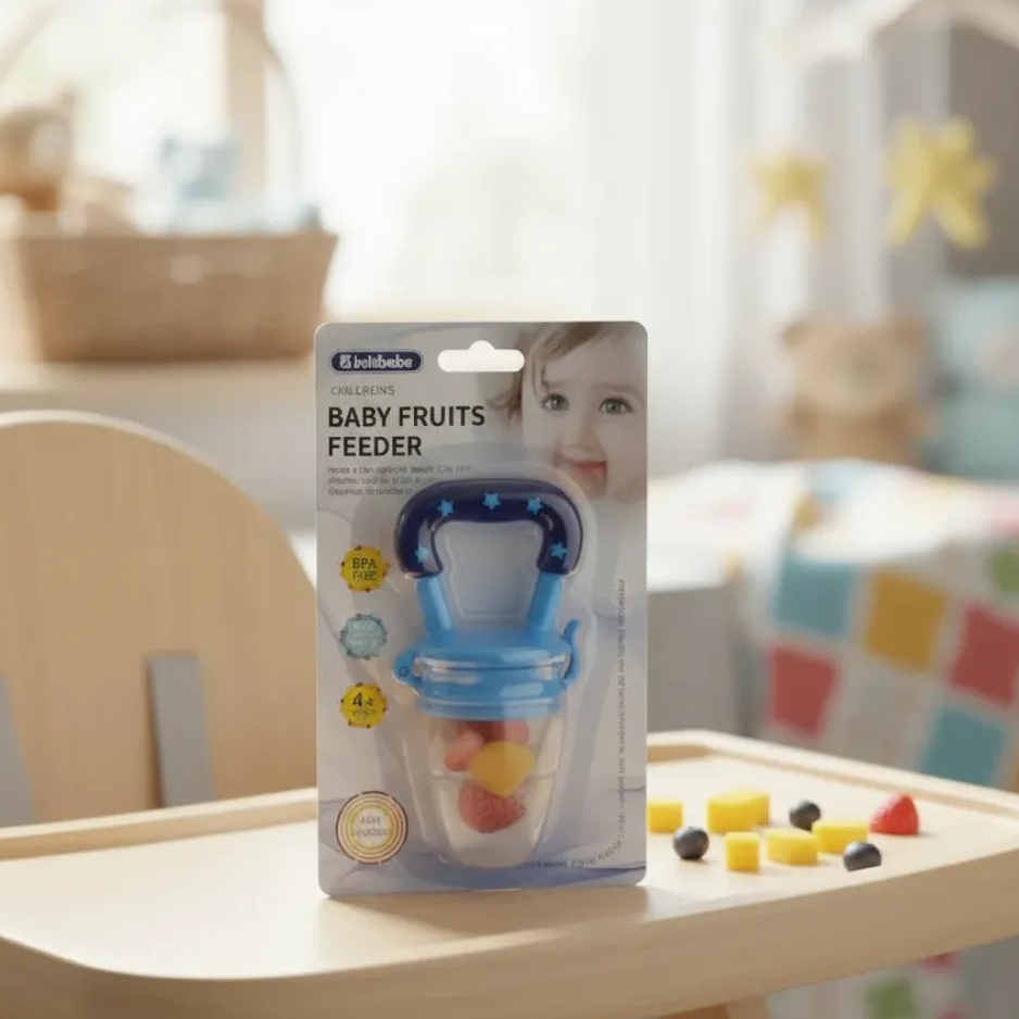 Chupeta Alimentadora De Silicone Porta Fruta Infantil Bebe rosa e azul