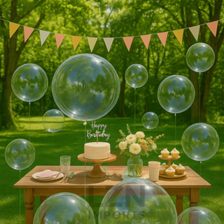 Kit 5/10/20/30/40/50 Balão Bubble 24 Polegadas Transparente Cristal 60cm Bolha Bobo Festa Decoração Balões em Oferta na Shopee