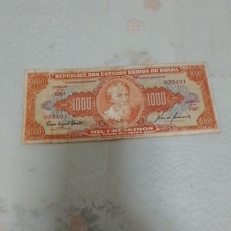 Cédula 1000 cruzeiros 1963 Pedro Álvares Cabral MBC+/SB