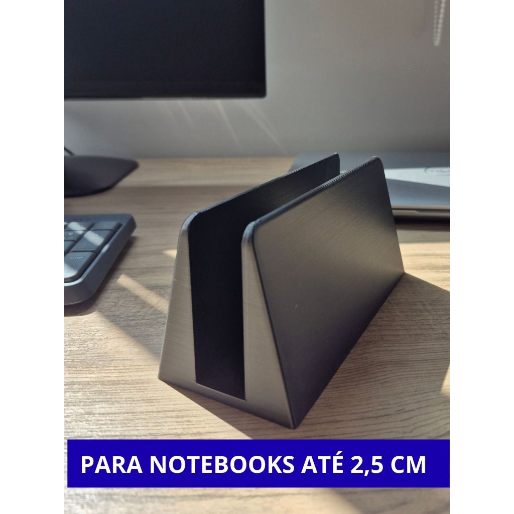 Suporte Notebook Vertical Ergonômico | Economize Espaço + Organização Mesa Home Office 3D
