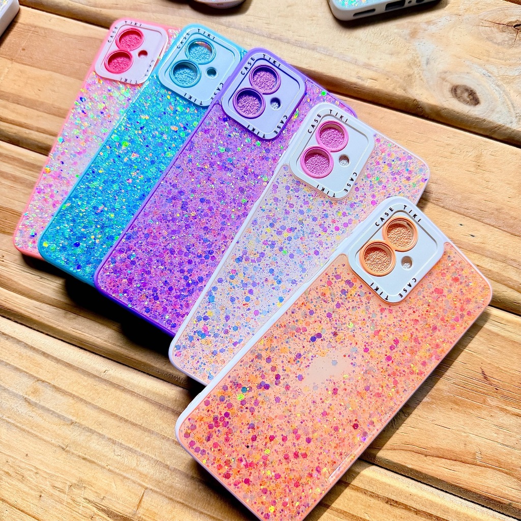 Capa capinha anti impacto com suporte de coração Glitter para motorola Moto G54 / Motorola Moto G14 - Pop Com Glitter