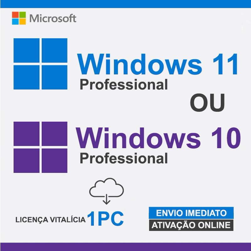 Licença Serial Chave Key Windows 10/11 Pro/Home + Nota Fiscal + Ativa Onlinr + Pode Reinstalar + Partner Autorizado