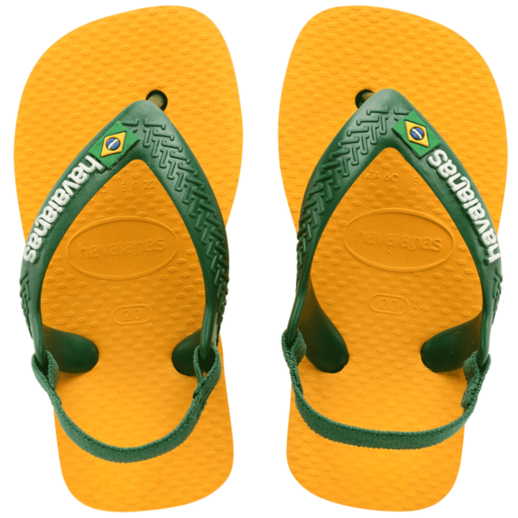 Havaianas Baby Brasil Logo Original Amarela Verde Infantil New Com Elástico Marinho 2026 Menino