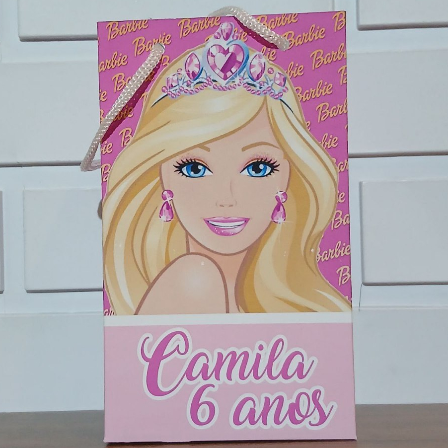 Sacolinha Personalizada Barbie Aniversário Infantil Mimos e Lembrancinhas para Festa KIT PEGUE E MONTE em Oferta na Shopee