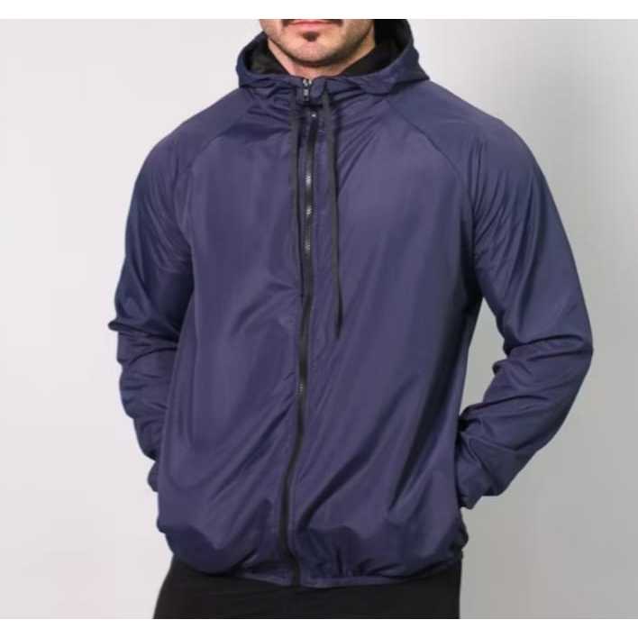 CORTA VENTO JAQUETA TECIDO TACTEL UNISSEX COM CAPUZ ,BOLSO E ZIPER em Oferta na Shopee