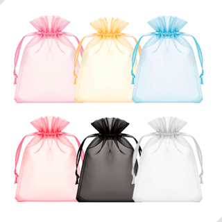 Saquinho de Organza Tule 17x23 30/50/100 Unidades Médio Para Lembrancinha com Fecho de Fitilho em Oferta na Shopee