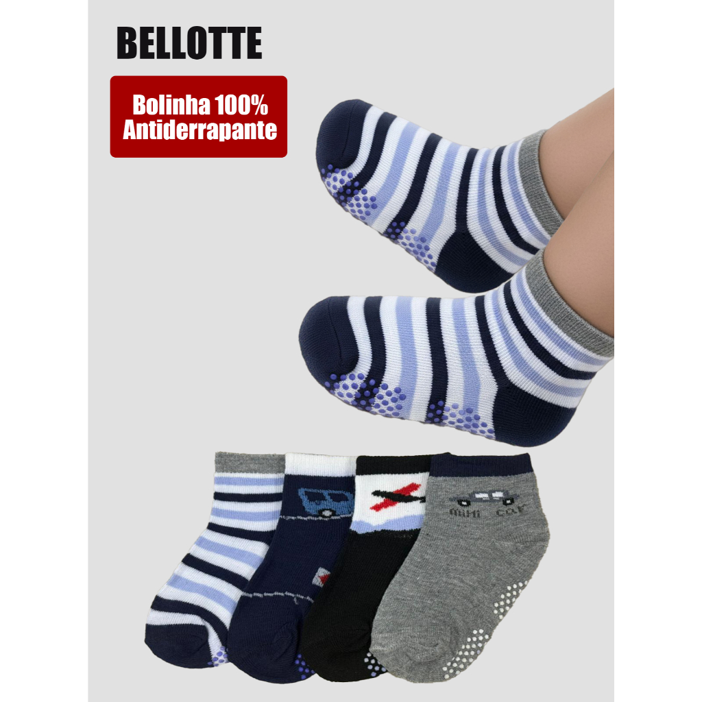 Kit Meias Infantil Masculino Antiderrapante em Oferta na Shopee