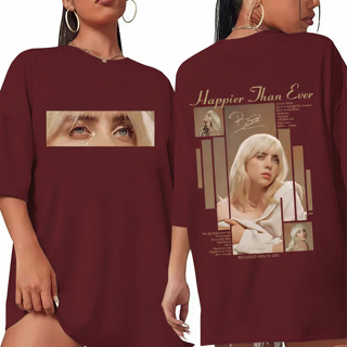 Camiseta Basica Unissex Algodão Billie Eilish Happier Than Ever em Oferta na Shopee