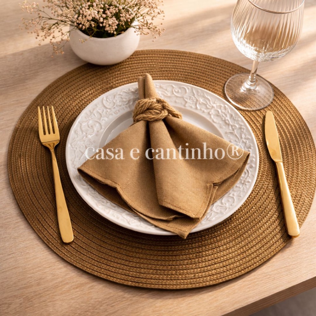 Jogo Americano Redondo 38cm 4 Peças Kit Souplat Mesa Posta Jantar Cozinha Decorada em Oferta na Shopee