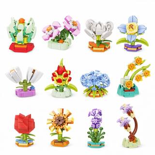 Blocos de Montar Flor Decorativa Infantil 6+ Mini Flower Kit Construção Criativo Presente