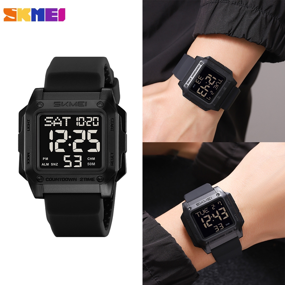 SKMEI 2454 Relógio Esportivo De Luxo Para Homens Militar Eletrônico À Prova D'água Display LED Digital Relógios De Pulso
