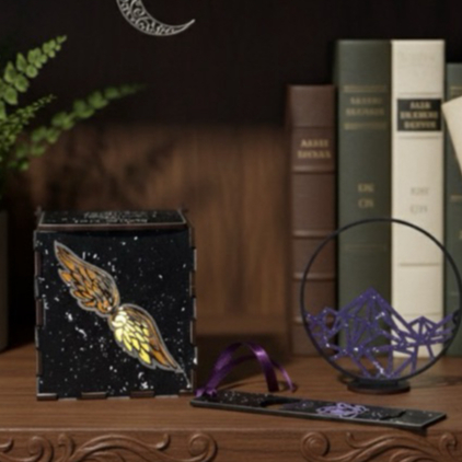 Kit Totem Luminária e Marcador ACOTAR Decoração Livros Estante Sarah J. Maas Geek Presente Nerd