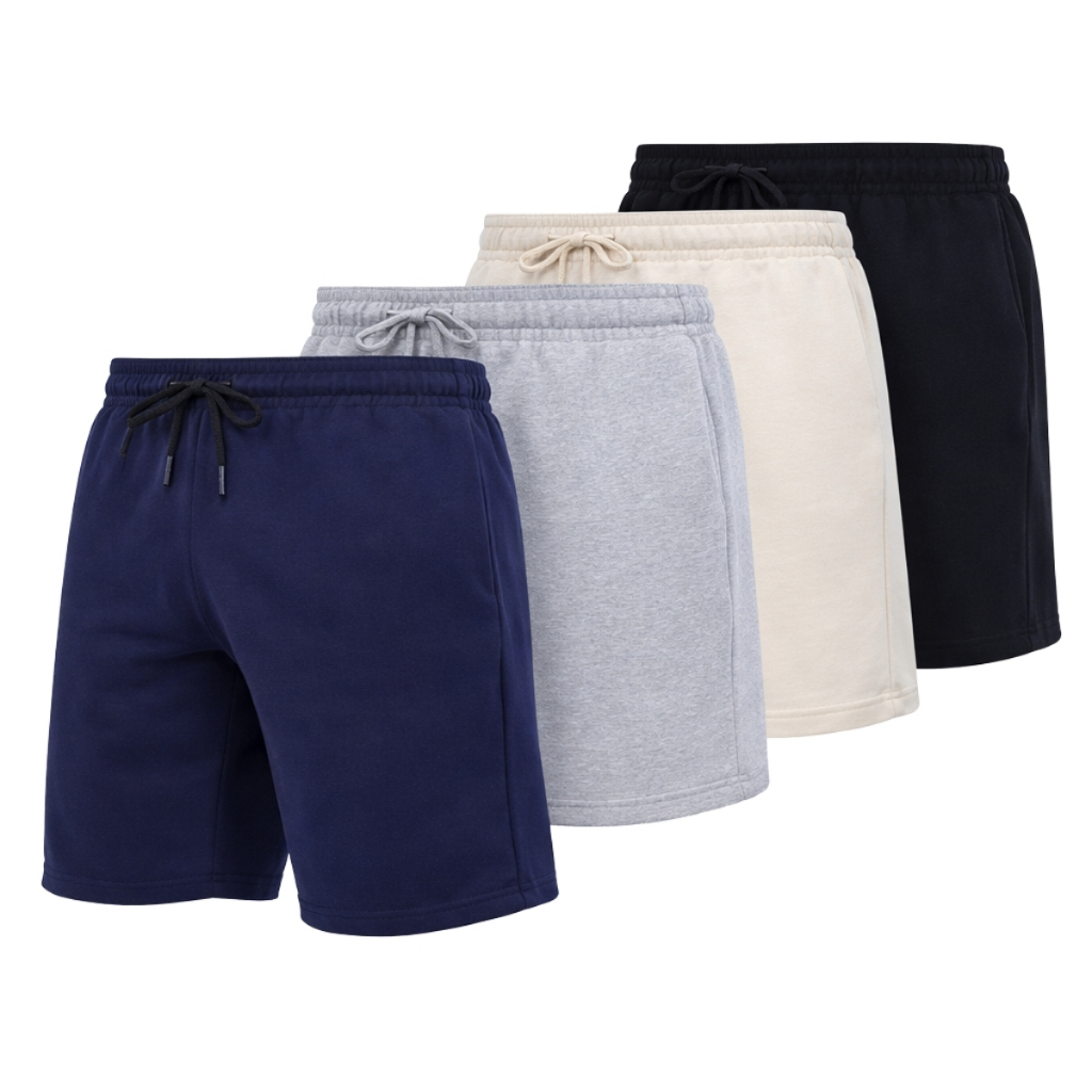 Kit 4 Bermuda Masculina Short Moletom Academia Leve Confortável Caminhada Shorts Moletinho de Treino em Oferta na Shopee