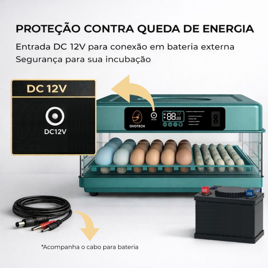 Chocadeira Automática Incubadora 130 Ovos Galinha Ovoscópio Elétrica Digital Viragem Automática em Oferta na Shopee